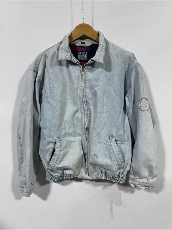 Vintage Other - Vintage 1980s Marina Yachting Two-Tone Navy and Burgundy Bomber Jacket